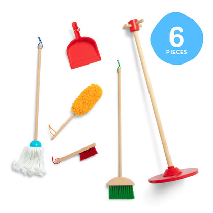 Melissa & Doug Dust Sweep Mop, 6-Pc. Toddler Cleaning Set with Kids Broom & Accessories, Preschool Learning Activities & Kids Toys for Girls & Boys 3+ - Available at All In One Marketplace Canada