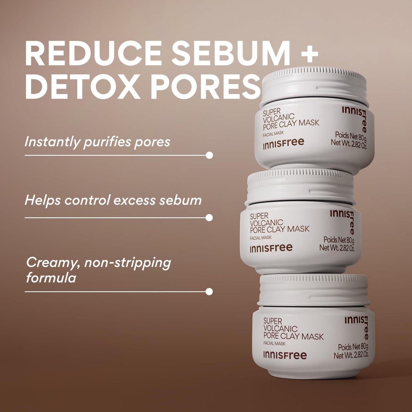 Innisfree Super Volcanic Clay Mask, Premium Korean Skincare with AHA and Natural Clusters for Deep Pore Detox, Gentle Exfoliation, Oil Control innisfree