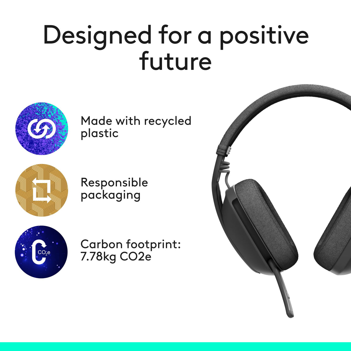 Logitech Zone Vibe 100 Lightweight Wireless Over Ear Headphones - Graphite