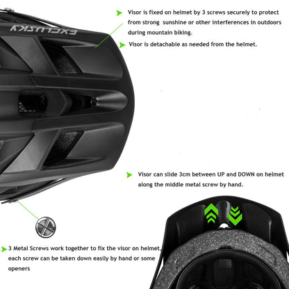 Bike Helmet, Exclusky Mountain Bike Helmet Men Women Lightweight Breathable Adjustable Adult Bicycle Cycle MTB Helmet 56-61cm