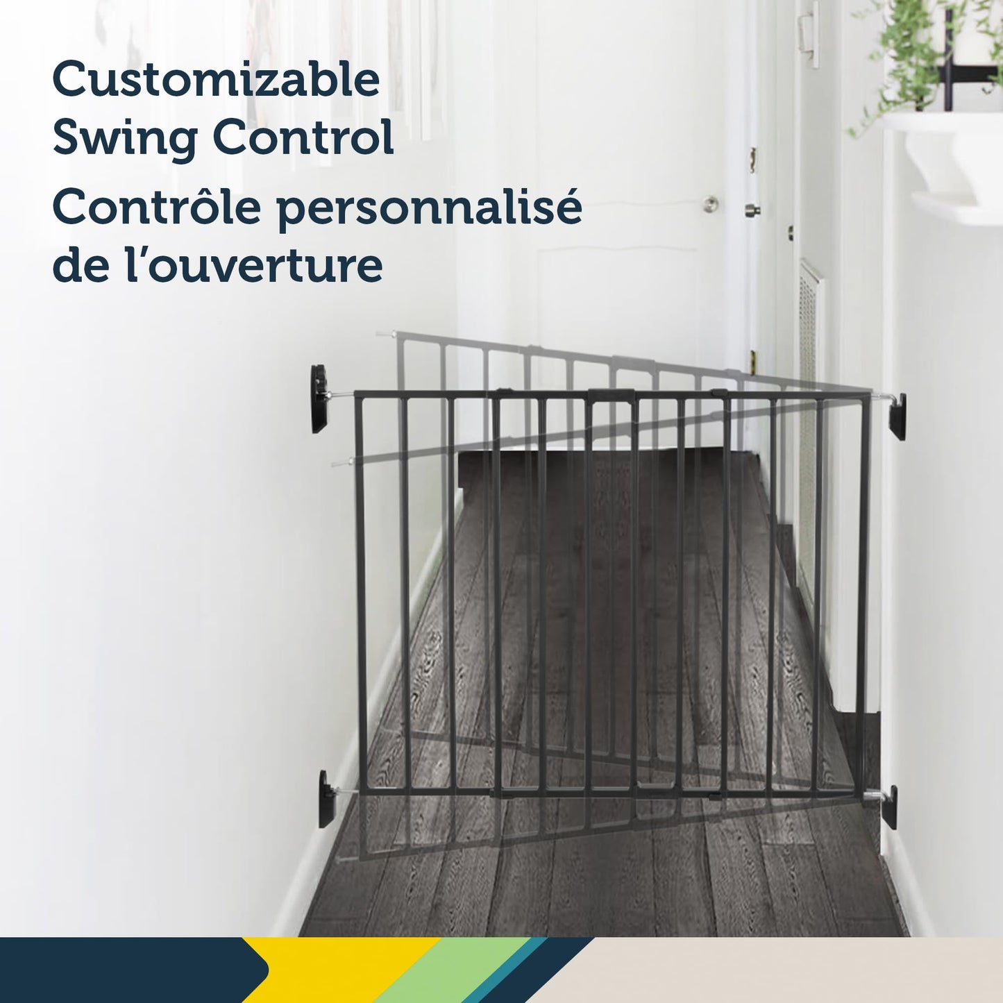 Safety 1st Top of Stairs Expanding Metal Baby Gate – Hardware-Mounted for Stairs, Hallways & Doors, Adjustable 27”-42” Wide, Pet & Dog Gate, Black 🍁 All In One Marketplace Canada