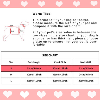 Dxhycc Knitted Dog Sweater Puppy Sweater Warm Pet Winter Clothes Cat Clothes Small Dogs Heart Sweaters for Cold Weather (Pink, S) 🍁 All In One Marketplace Canada