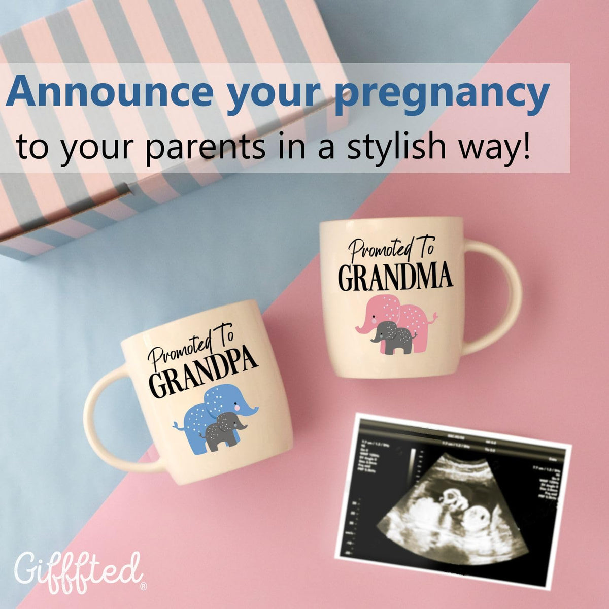 Triple Gifffted Promoted to Grandparents Coffee Mugs Gift Set,380ml Ceramic 🍁 All In One Marketplace Canada