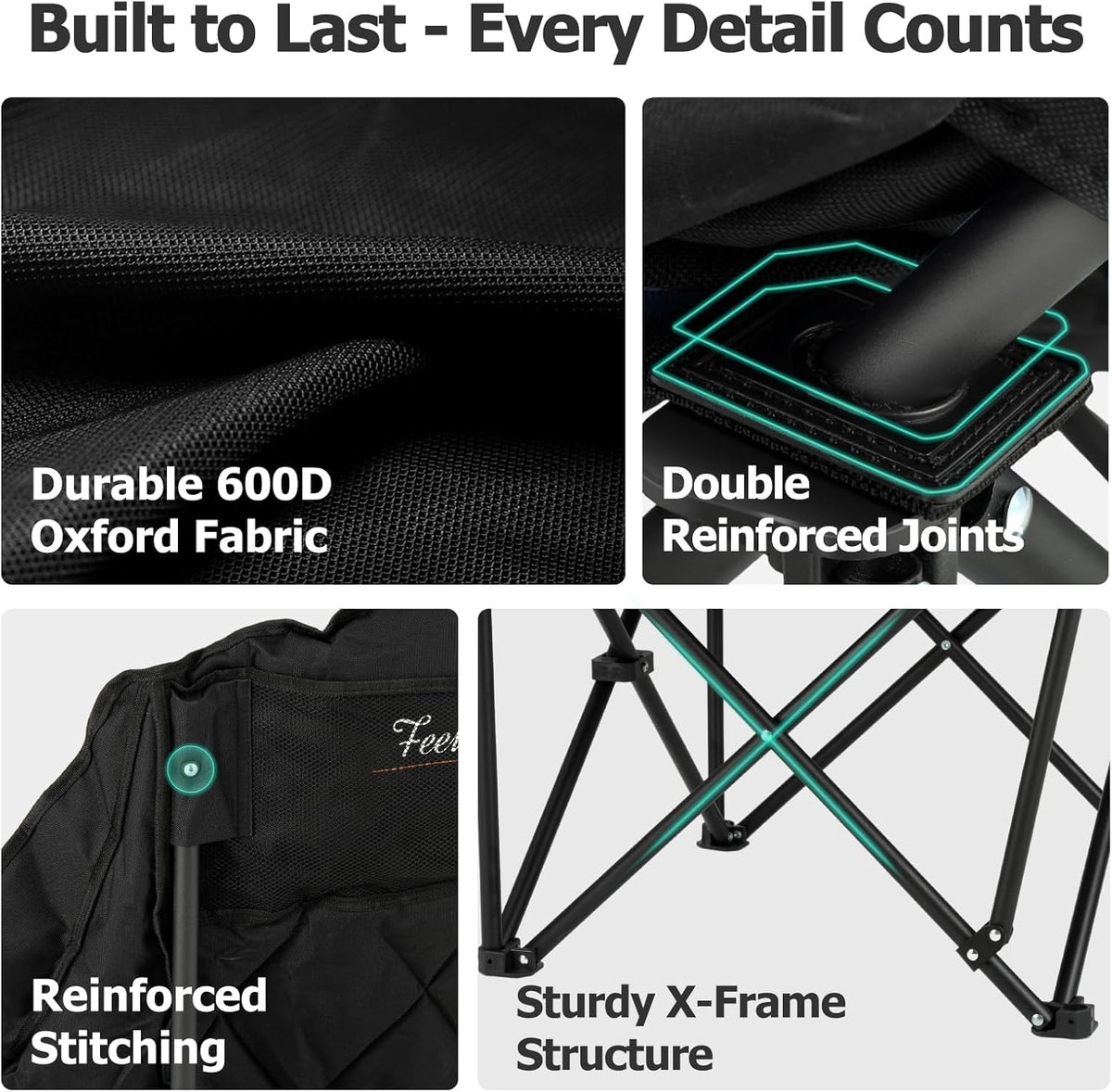 Overmont Oversized XL Camping Chair for Adults 500 lb Support