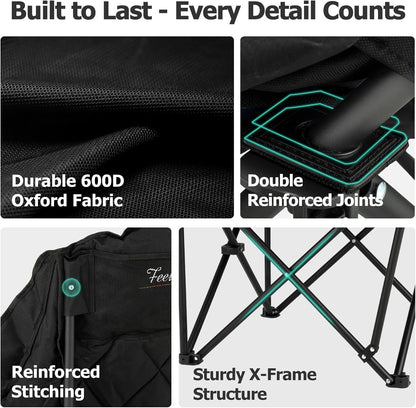Overmont Oversized XL Camping Chair for Adults 500 lb Support