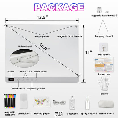 Cosmody Rechargeable LED Drawing Board,Gift for Boys Girls Ages 3+ (White) 🍁 All In One Marketplace Canada