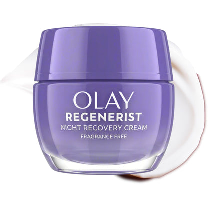 Olay Face Moisturizer, Anti-Aging Night Cream for Women - Fragrance-Free Skin Care, Instant Hydration, Anti-Wrinkle, Reduces Fine Lines, Exfoliates, Smooths Texture - Niacinamide, Amino Pepitde, 50 mL [Packaging may Vary]