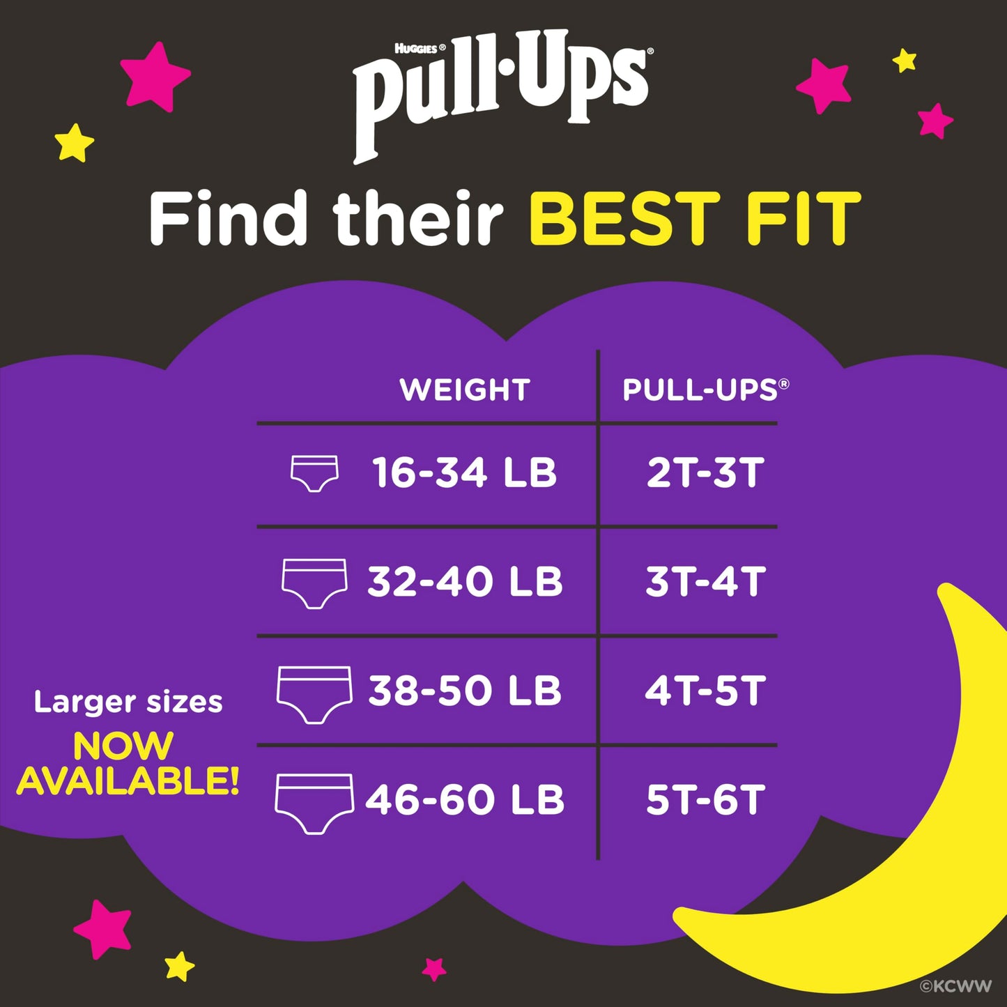Pull-Ups Girls' Night-Time Potty Training Pants, 4T-5T, 92 Ct (38-50 lbs) Pull-Ups