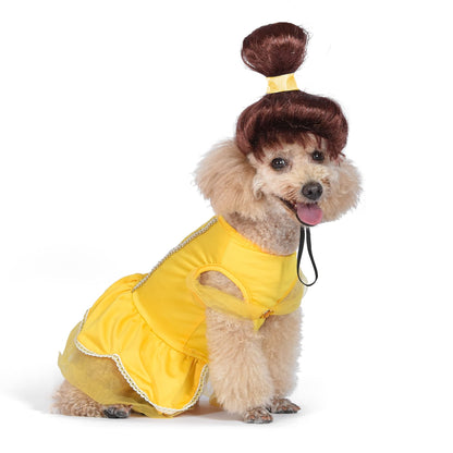 Disney: Halloween Disney Princess Belle Costume - Medium - | Disney Princess Halloween Costumes for Dogs, Officially Licensed Disney Dog Halloween Costume