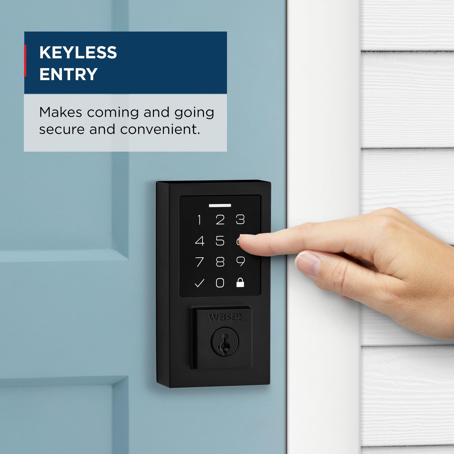 Weiser SmartCode Matte Black Keyless Entry Door Lock/Deadbolt Lock, 10-Button Touchpad Door Lock with Backlit Keypad, Up to 50 User Codes, Electronic Door Locks for Front Door, Modern Home Décor Weiser