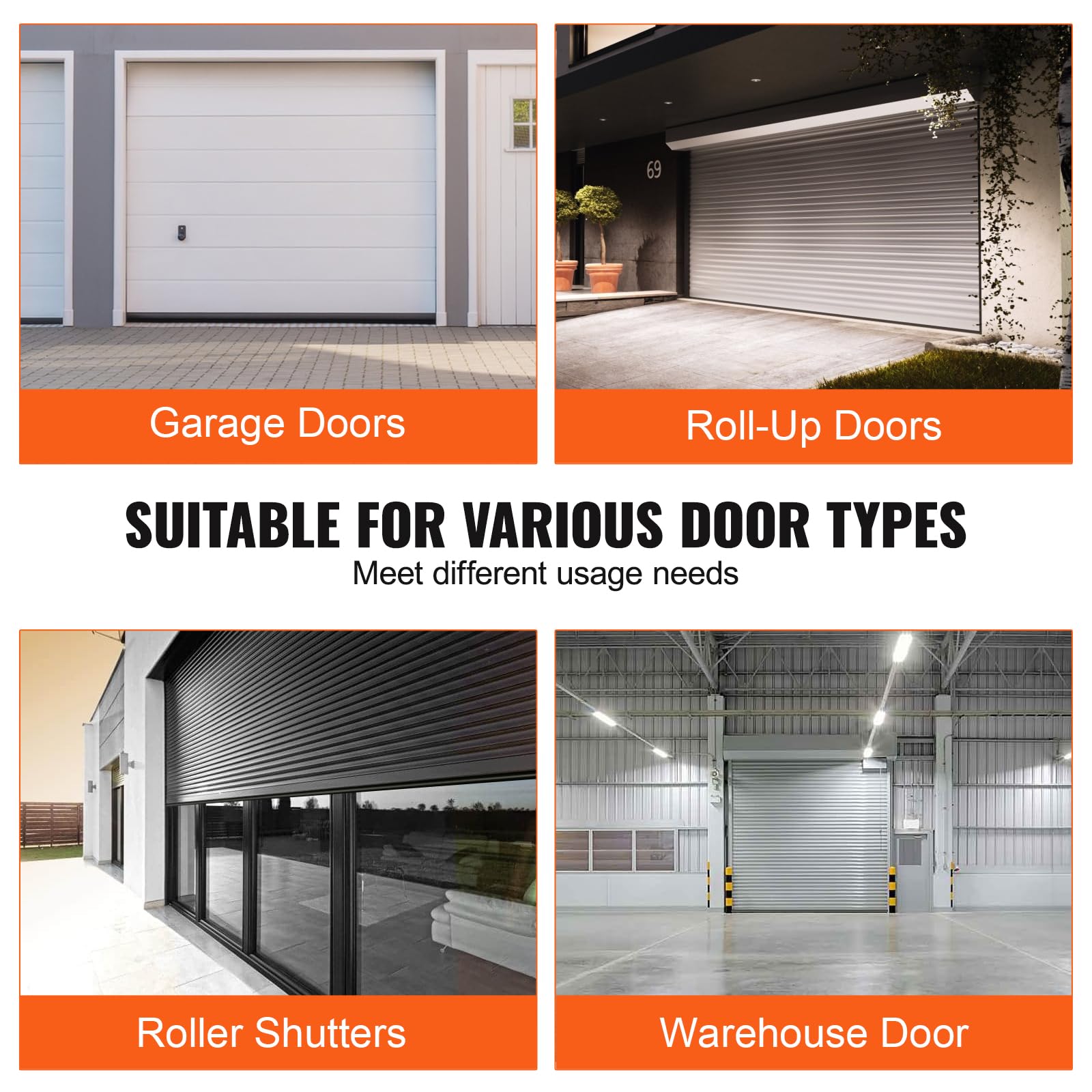 VEVOR Garage Door Seals Bottom Rubber, U Shape +O Ring Combination Garage Door Bottom Weather Seal, 20ft Weatherproofing Garage Door Seal, 5/16 inch T-ends and 3 3/4 inch Width, for Doors, Black VEVOR