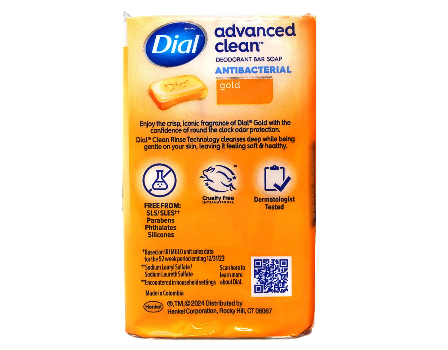 Dial Advanced Clean Deodorant Bar Soap Antibacterial Gold 3 Bars - Available at All In One Marketplace Canada