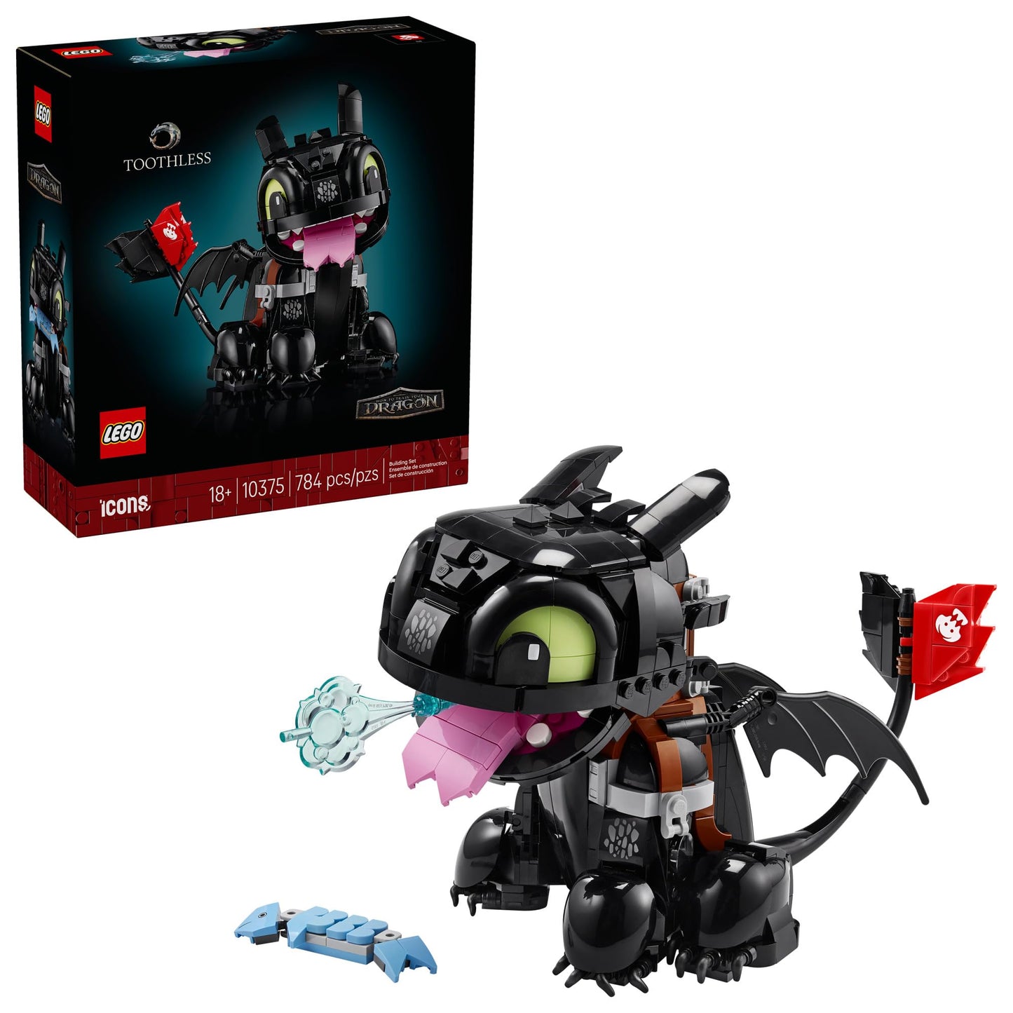 LEGO Icons How to Train Your Dragon: Toothless Building Set for Adults, Ages 18+ - Room Decor for Office, Bedroom, or Book Shelf - Collectible for Movie Fans - Gift Idea for Birthdays - 10375 LEGO