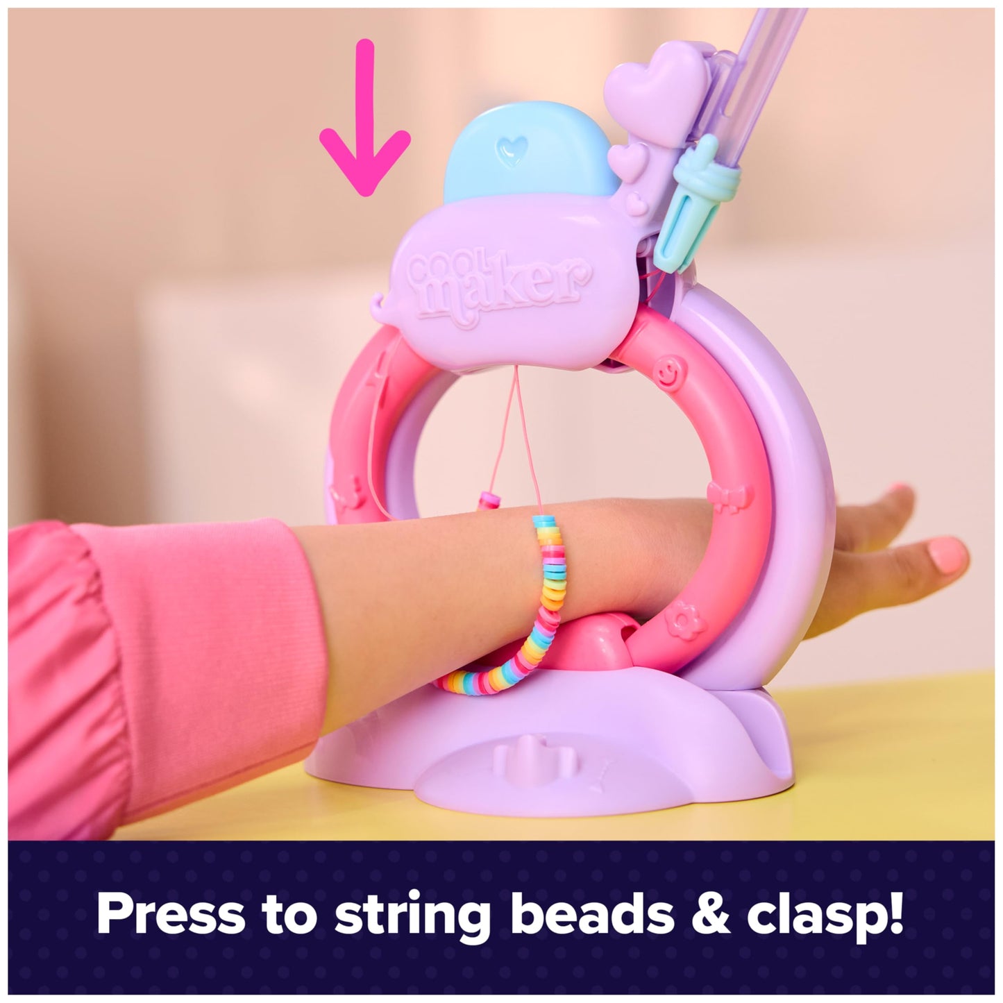 Cool Maker Stack'd Heishi Studio Bracelet Making Kit with Easy Beading Pen & over 1200 Beads, Makes 15 Bracelets, Arts and Crafts Toys for Girls Ages 7 and Up