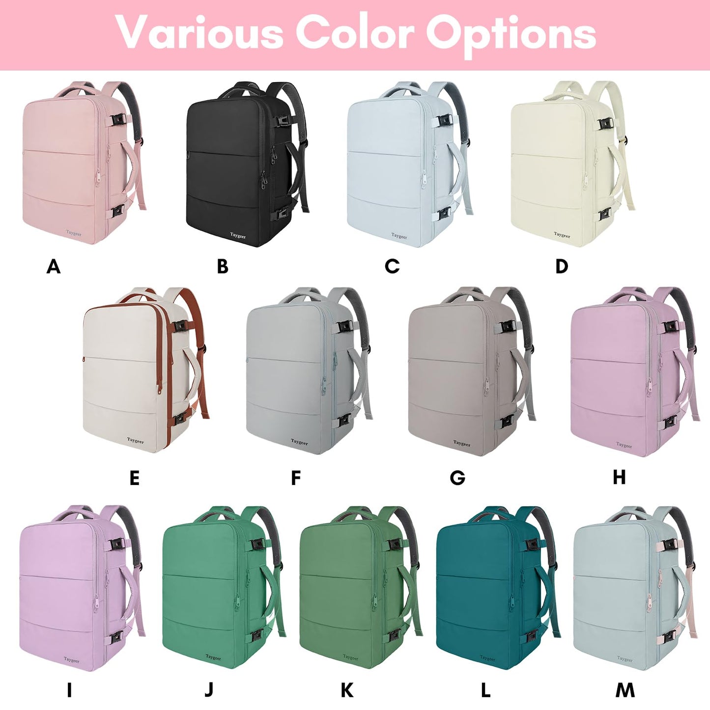 Taygeer Travel Backpack for Women, Carry On Backpack with Shoe Pouch, TSA 15.6inch Laptop Backpack Flight Approved, College Nurse Bag Casual Daypack for Weekender Business Hiking, Pink - Available at All In One Marketplace Canada