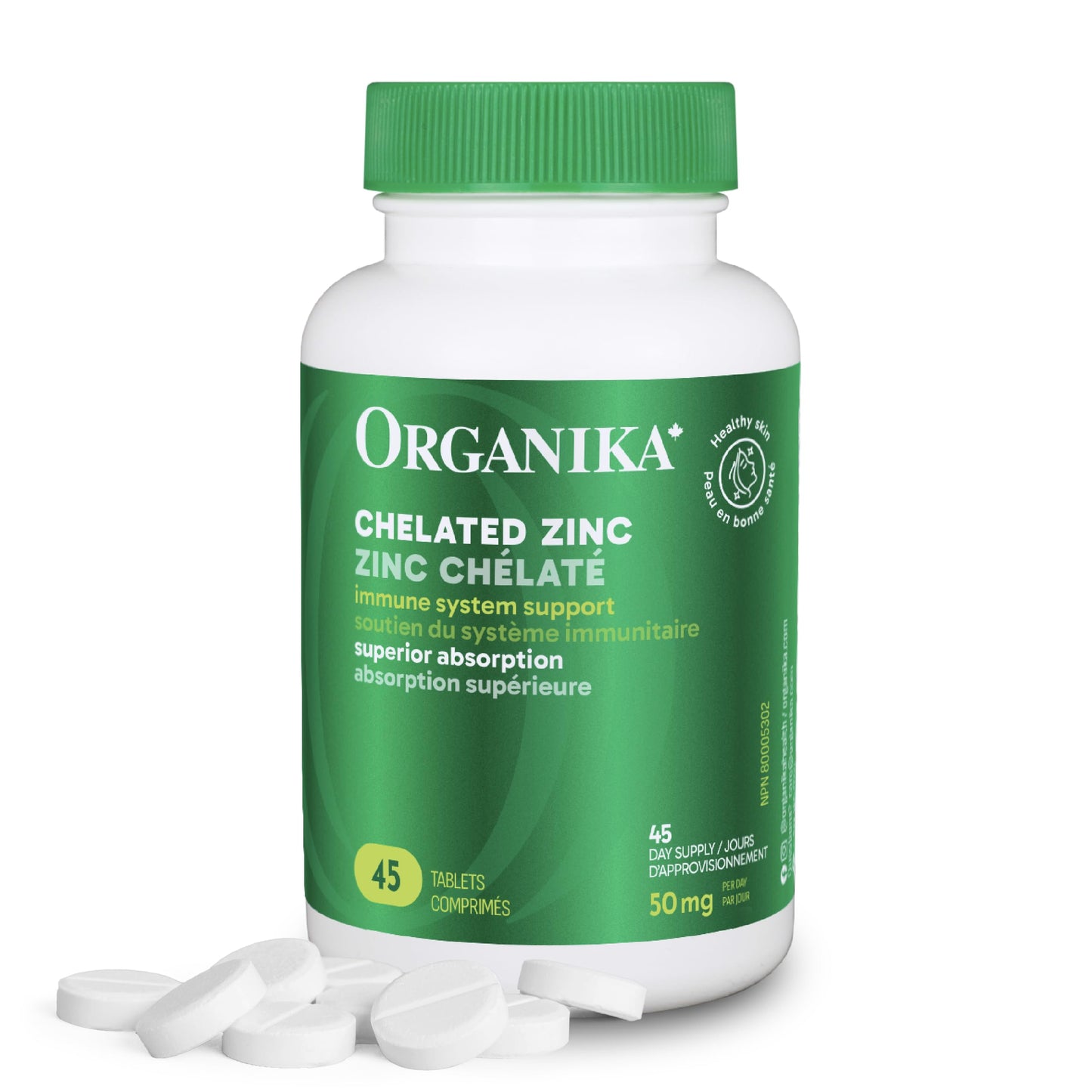 Organika Chelated Zinc 45 Tabs Organika