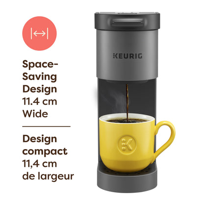 Keurig K-Mini Go Single Serve K-Cup Pod Coffee Maker, 1.24 L removable reservoir, Gray - Available at All In One Marketplace Canada