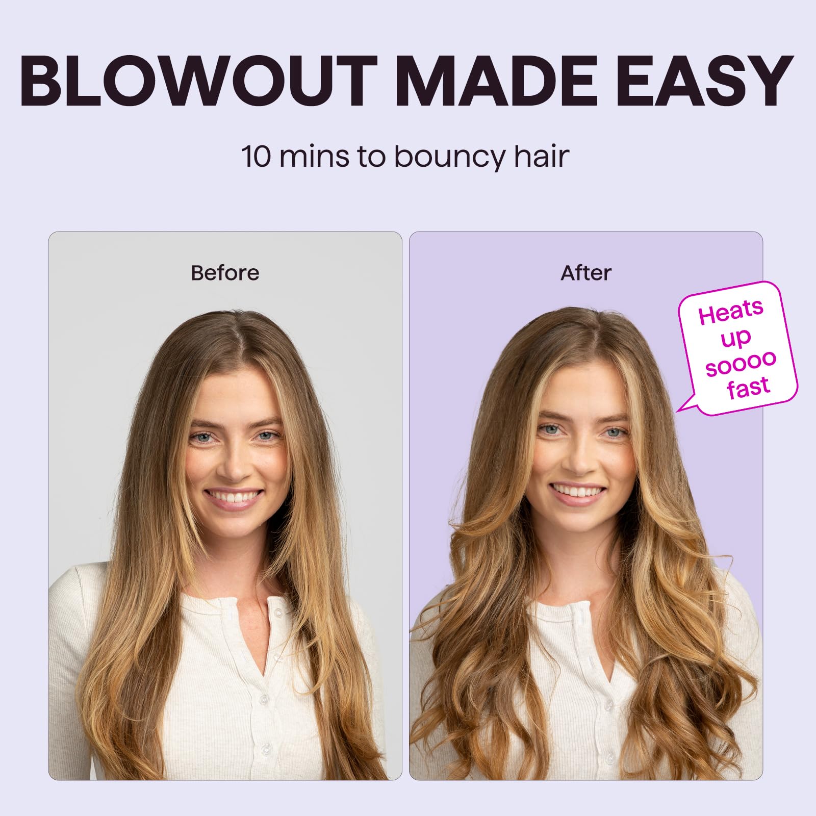 Wavytalk Thermal Brush, Blowout Boost 1.5 inch Curling Brush, Heated Round Brush for Blowout Look, Dual Voltage, Tourmaline Ceramic, Negative Ion Technology, 5 Temperature Settings - Available at All In One Marketplace Canada
