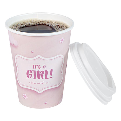 Restpresso 12 Ounce Halloween Party Cups, 400 Disposable Hot Cups with Plastic Lids - Spooky Ghost Design, Rolled Rim, Black Paper Coffee Cups, Single Wall, Serve Hot and Cold Drinks - Restaurantware