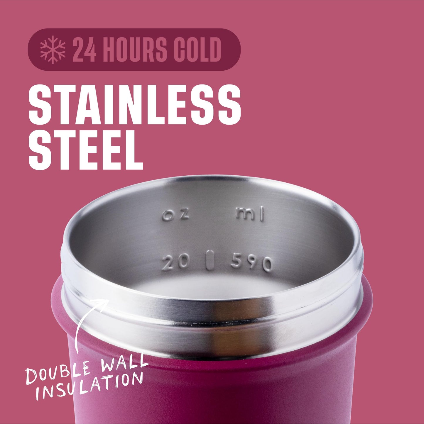 BlenderBottle Strada Sleek Shaker Cup Insulated Stainless Steel Water Bottle with Wire Whisk, 25-Ounce, Raspberry 🍁 All In One Marketplace Canada