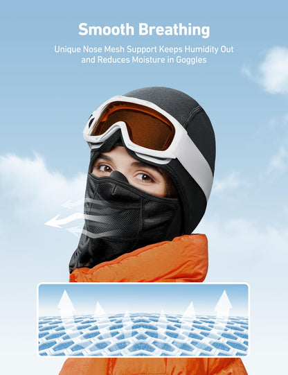 AstroAI Windproof Ski Mask Balaclava, Winter Weather Face Cover, Black 🍁 All In One Marketplace Canada