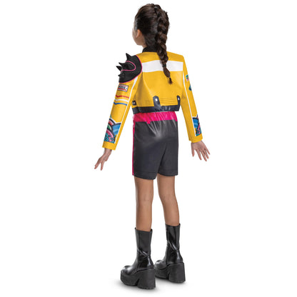K-Pop Demon Hunters Rumi Costume, Official Halloween Jumpsuit and Top Dress Up Outfit, Kids Size (7-8)