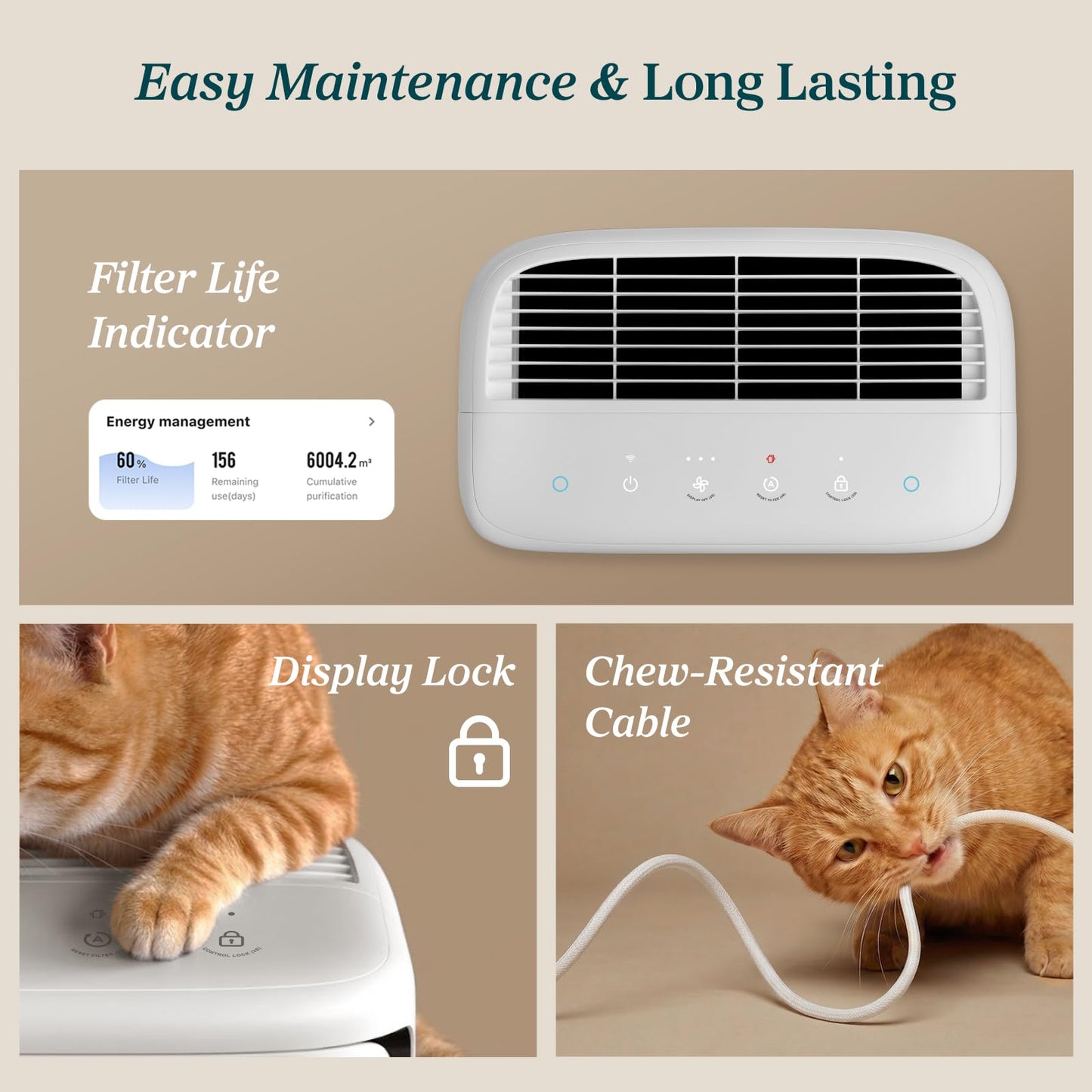 Levoit smart Air Purifiers for Large Room Home Pets, Vital Pet White