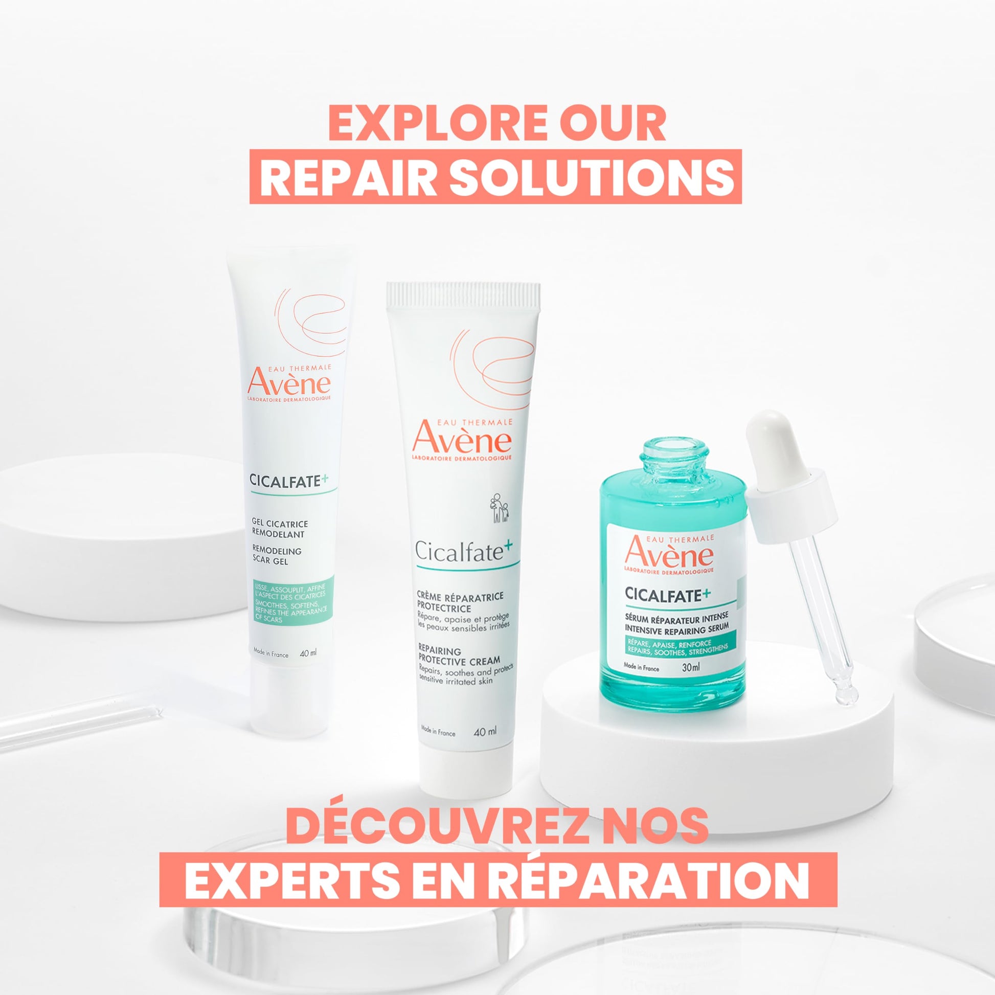 Eau Thermale Avene Cicalfate+ Restorative Protective Cream, Rich Skin Barrier Cream, Wound Care, Reduces appearance of scars, Doctor recommended, Zinc oxide, 40 mL - Available at All In One Marketplace Canada