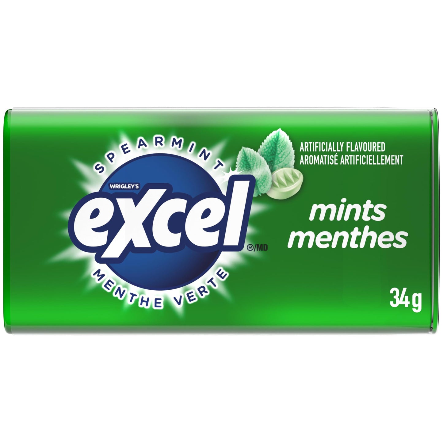 Excel Spearmint Mints - Sugar Free Breath Fresheners, 34g Tin (Pack of 8)