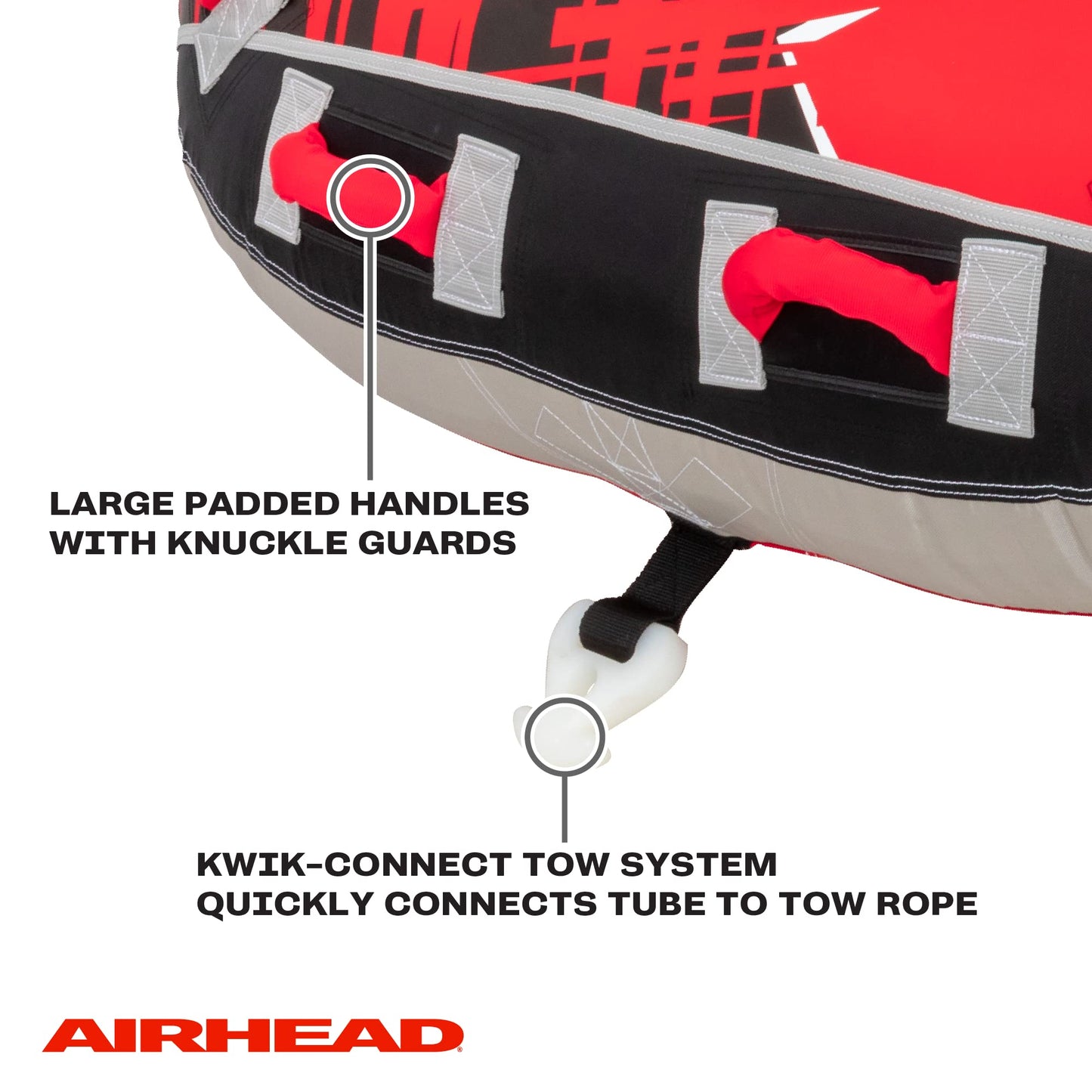 AirHead G-Force 3 Towable 1-3 Rider Tube for Boating and Water Sports, Heavy Duty Full Nylon Cover with Zipper, EVA Foam Pads, and Patented Speed Safety Valve for Easy Inflating & Deflating 🍁 All In One Marketplace Canada
