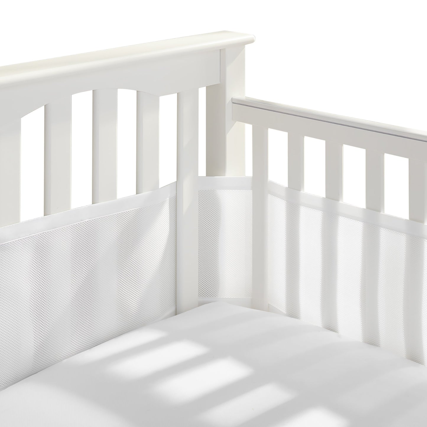 BreathableBaby Breathable Mesh Liner for Full-Size Cribs, Classic 3mm Mesh, White (Size 4FS Covers 3 or 4 Sides) 🍁 All In One Marketplace Canada
