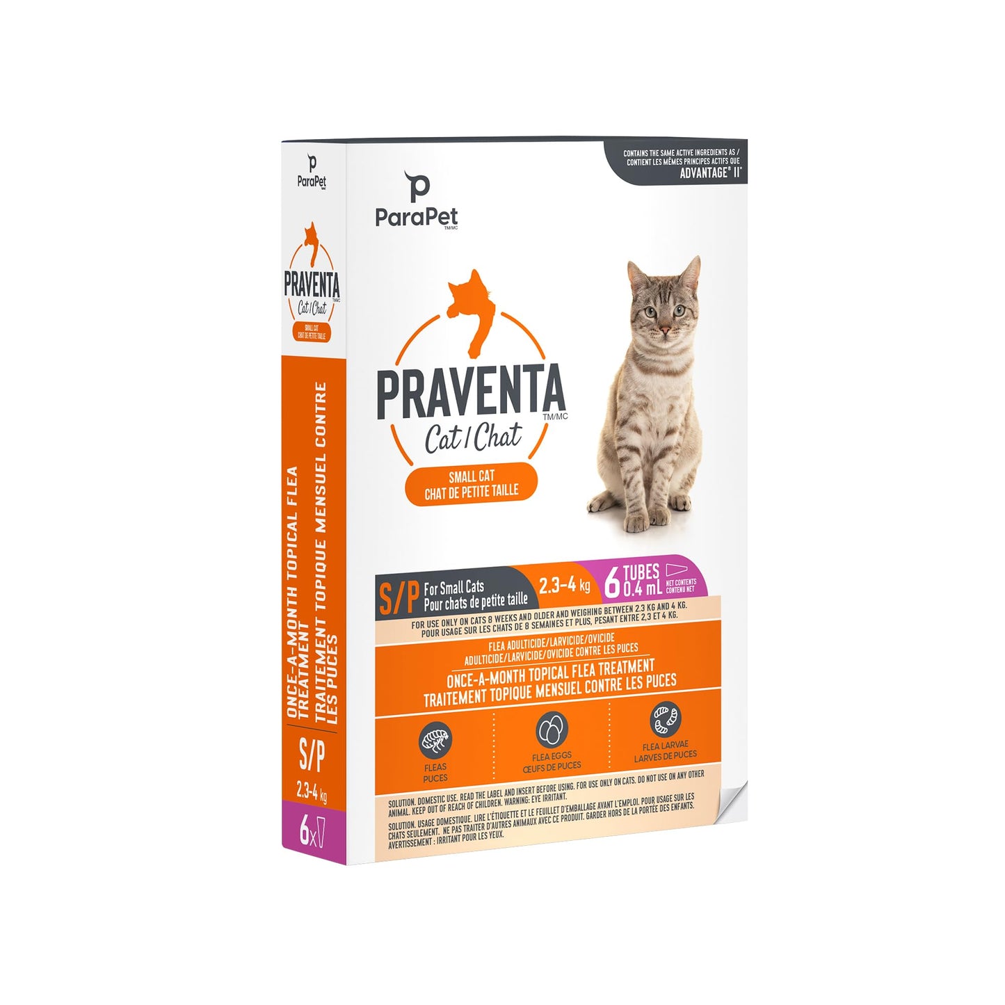 Parapet Praventa for Small Cats - 6 Tubes ParaPet