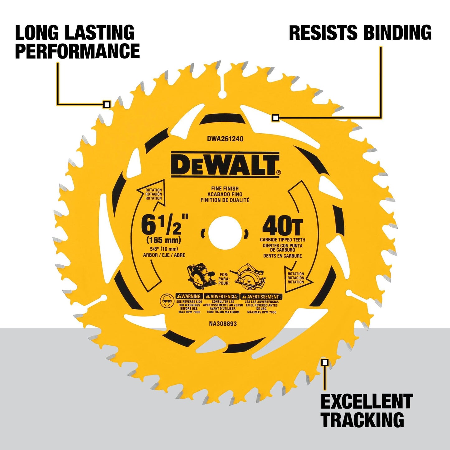 DEWALT Circular Saw Blade, 6 1/2 Inch, 40 - Tooth (DWA261240) 🍁 All In One Marketplace Canada