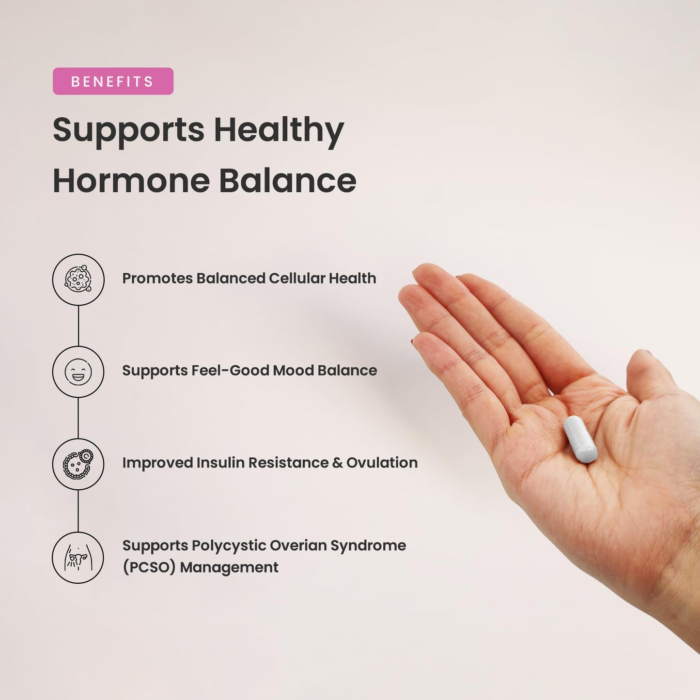 Inositol Supplement for Women | 180 Count | Myo & D-Chiro Inositol 2000 mg + 50 mg, Ideal 40:1 Ratio | Hormone Balance Support | PCOS & PMOS Supplement for Women | Menstrual Cycle & Ovarian Health Support - Available at All In One Marketplace Canada