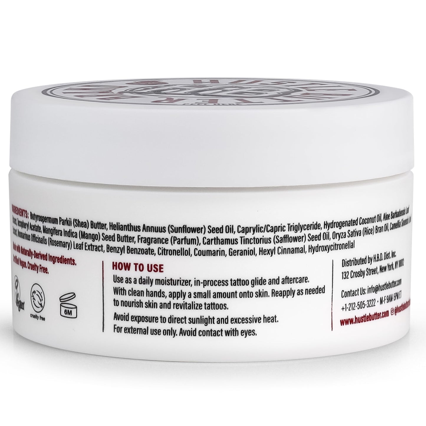 Hustle Butter Tattoo Aftercare 5oz Tattoo Balm, Heals + Protects New Tattoos and Rejuvenates Older Tattoos - 100% Vegan Tattoo Cream No-Petroleum - Available at All In One Marketplace Canada