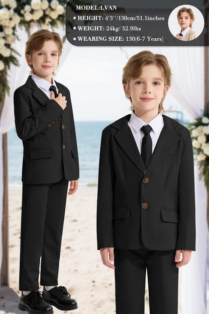 LOLANTA Boys Black Suit Tuxedo Jacket Blazer Formal Outfits(Black, 11-12Y) 🍁 All In One Marketplace Canada