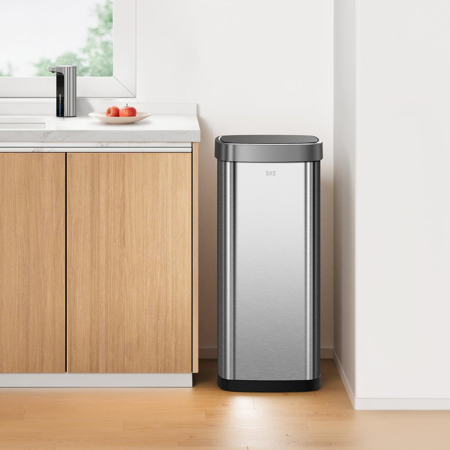 EKO EcoSmart Tall and Large Kitchen Trash Can, 80L/21.1G High Capacity, Touchless Soft Square Motion Sensor Garbage Can, Brushed Stainless Steel 🍁 All In One Marketplace Canada