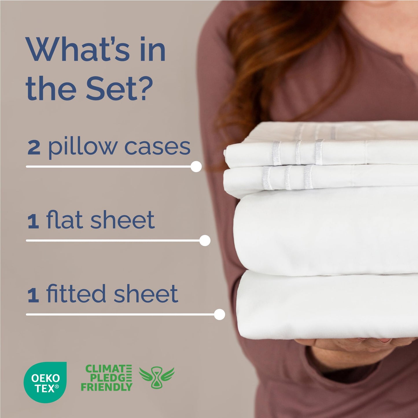 Full Size 4 Piece Sheet Set - Comfy Breathable & Cooling Sheets - Hotel Luxury Bed Sheets for Women & Men - Deep Pockets, Easy-Fit, Extra Soft & Wrinkle Free Sheets - White Oeko-Tex Bed Sheet Set