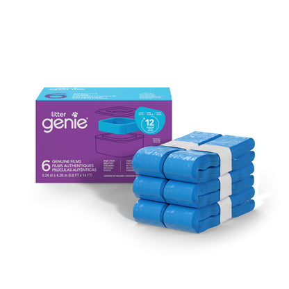Litter Genie Standard Sqaure Refill Bags, 6-Pack, 84 ft of Continuous Film Litter Genie
