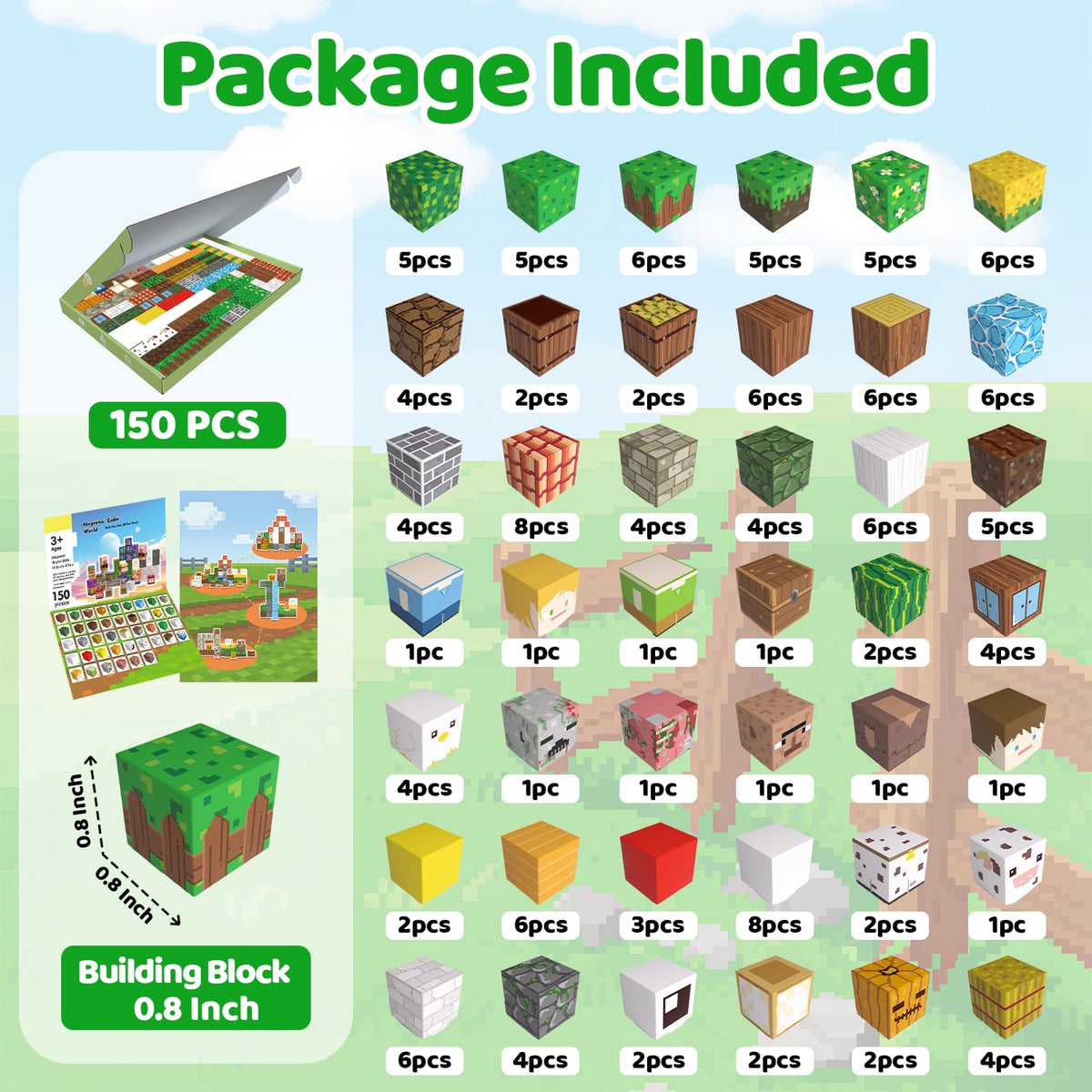 SSAWER Magnetic Blocks, 150PCS Light Up Building Cube Toys Gifts for Kids 🍁 All In One Marketplace Canada