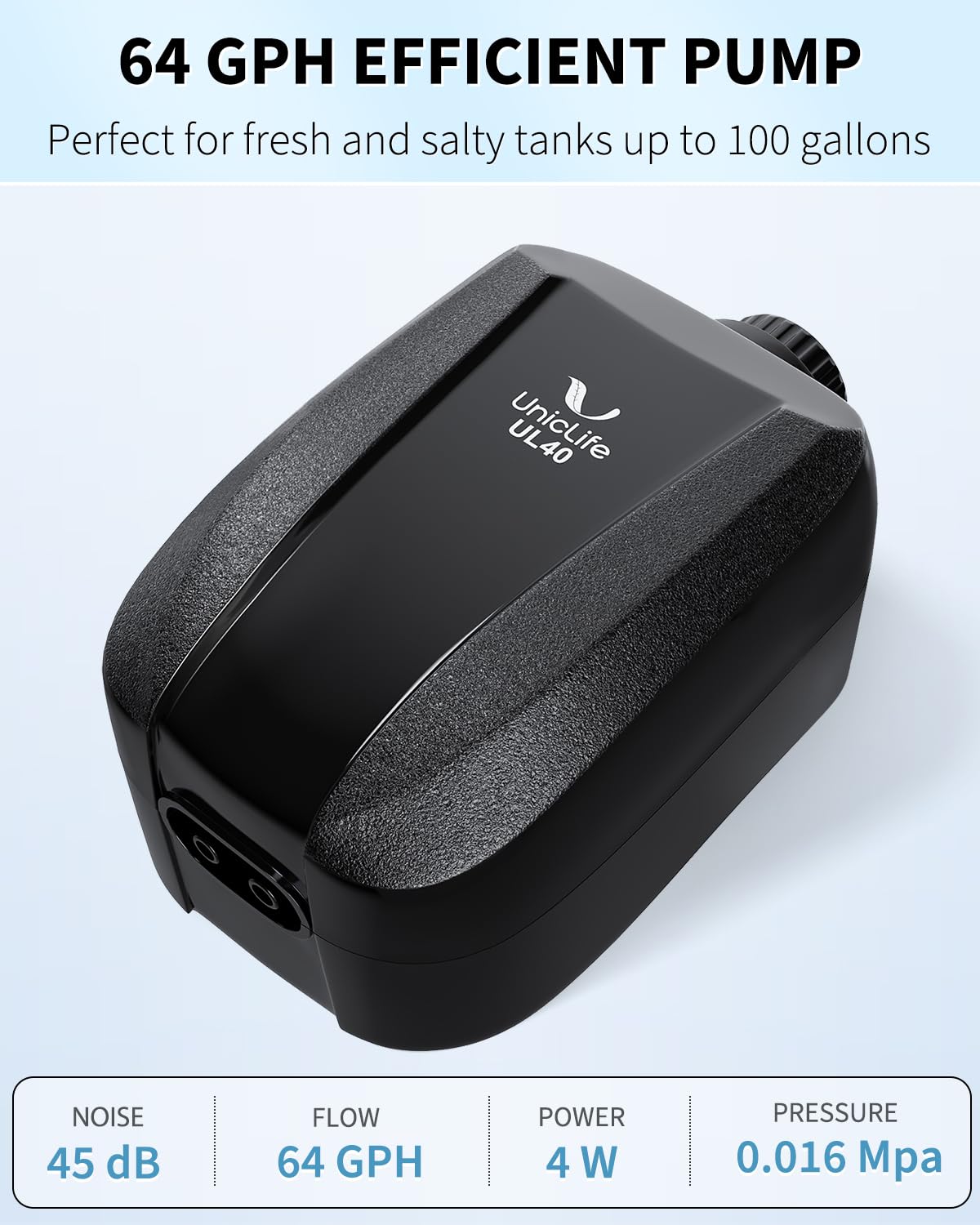 Pawfly Adjustable Aquarium Air Pump 4-LPM 2 Outlets with Oxygen Accessories for 20-100 Gallon Fish Tank Pond - Available at All In One Marketplace Canada