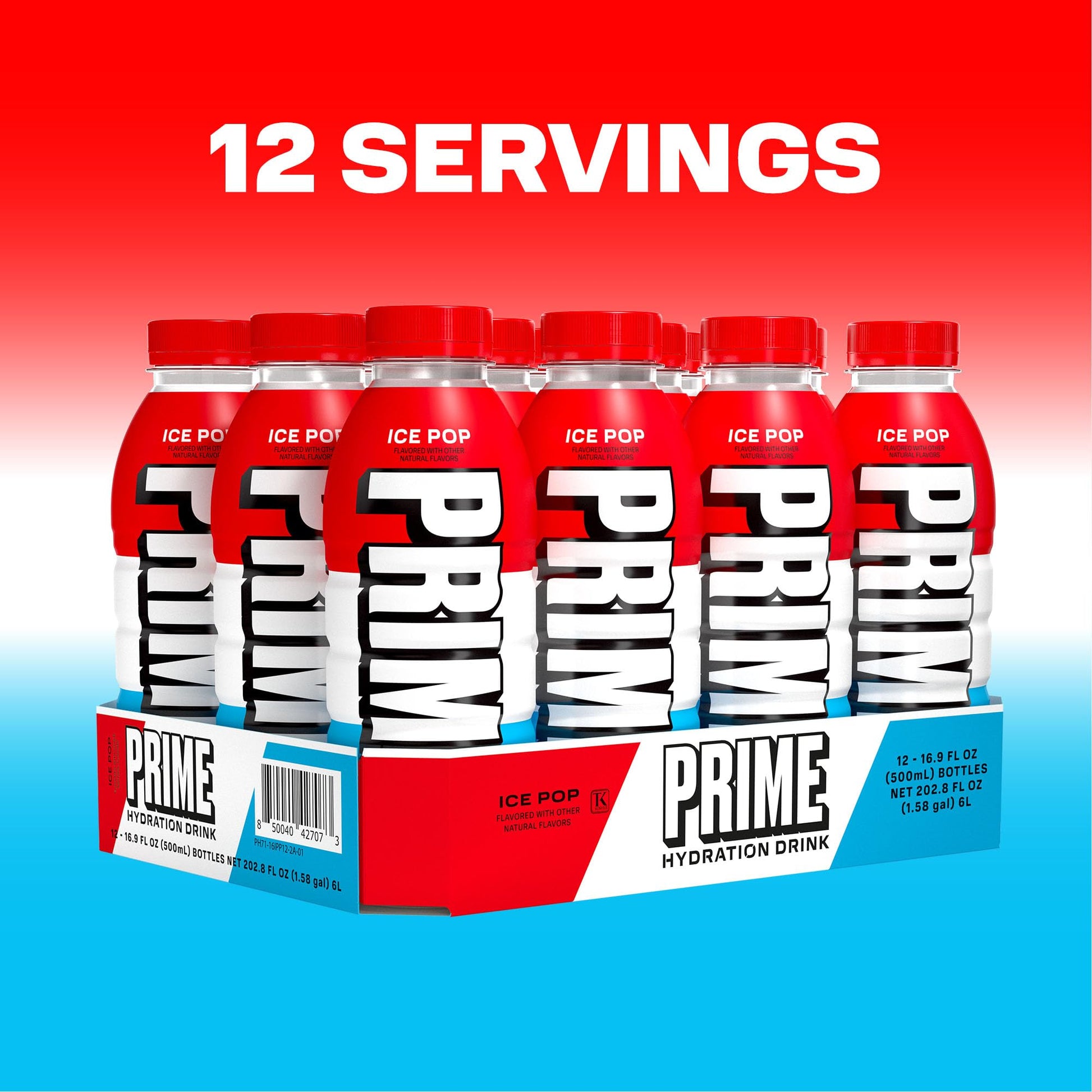 Prime Hydration Drink Ice Pop 12x500ml PRIME HYDRATION