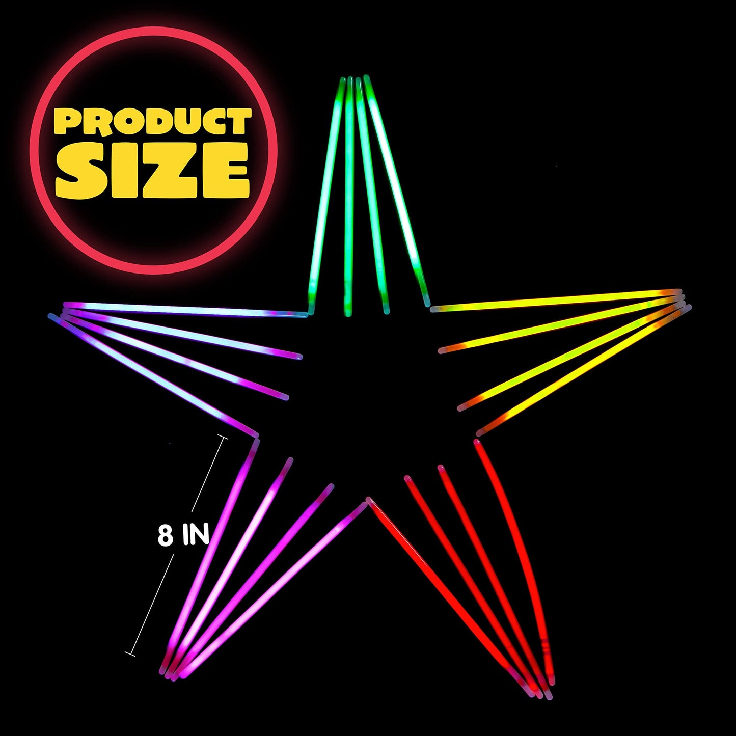JOYIN 200 Pcs Glow Sticks Bulk 8" Glowsticks, Glow Stick Bracelets Necklaces, Glow in the Dark Party Favors, Easter, Christmas, Halloween Party Supplies Pack