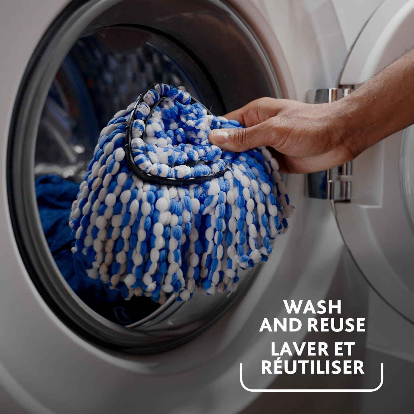 Vileda RinseClean Spin Mop & Bucket System | 2-Tanks Separate Clean and Dirty Water | Machine Washable and Reusable Microfibre Mop Head Replacement | Hands-Free Wringing Bucket 🍁 All In One Marketplace Canada