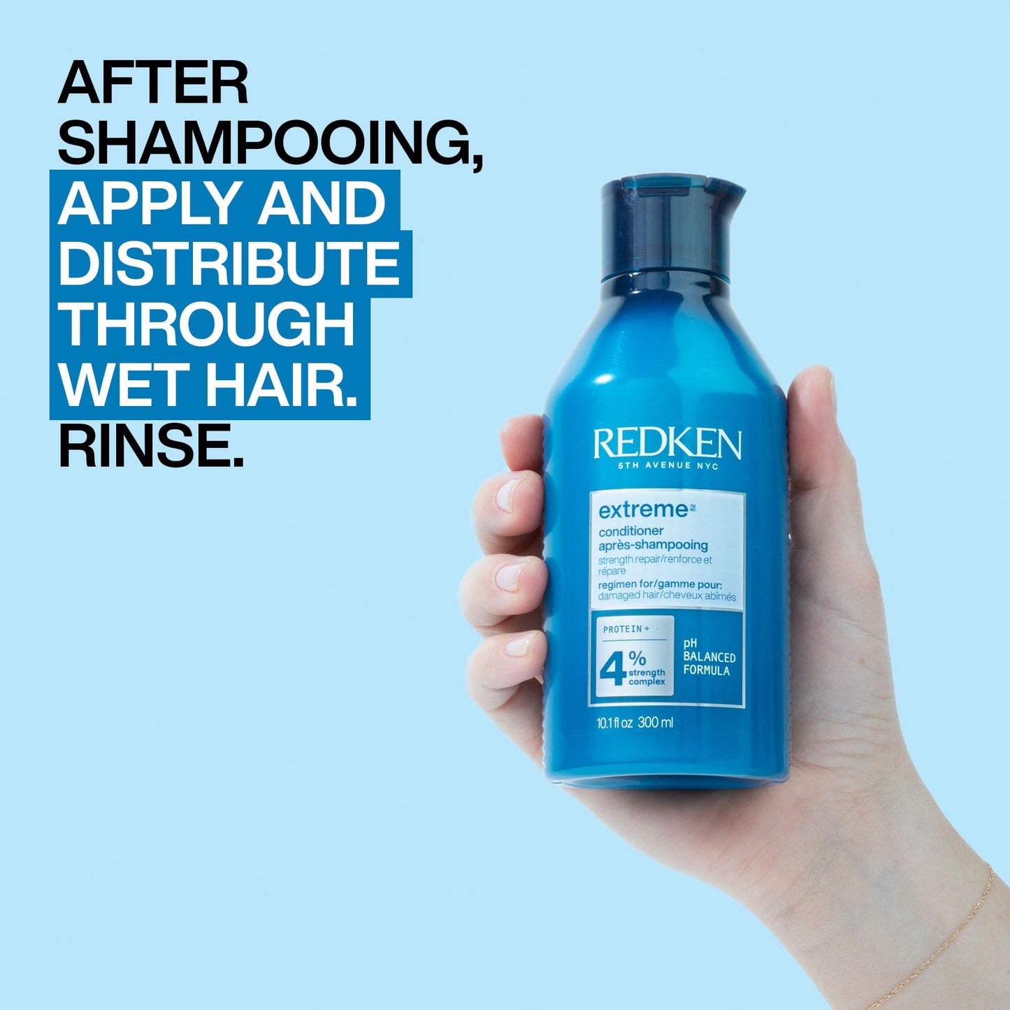 Redken Extreme Conditioner For Damaged Hair, Strengthens And Repairs With Protein, Fortifies Weak Hair To Prevent Breakage, 300ml - Available at All In One Marketplace Canada
