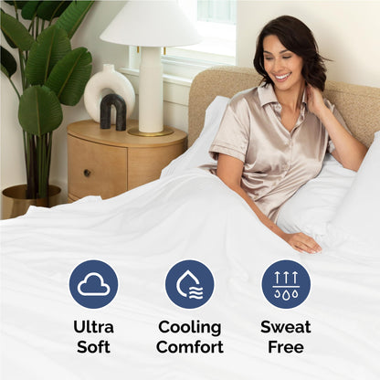 Full Size 4 Piece Sheet Set - Comfy Breathable & Cooling Sheets - Hotel Luxury Bed Sheets for Women & Men - Deep Pockets, Easy-Fit, Extra Soft & Wrinkle Free Sheets - White Oeko-Tex Bed Sheet Set