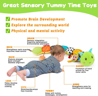Baby Toys 0-3-6-12 Months, New Born Baby Boy Girl Gifts, Tummy Time Toys with Baby Mirror Teething Rattles Crinkle Music Sensory Toys for Newborn Babies Essentials 0 3 6 9 12 Month