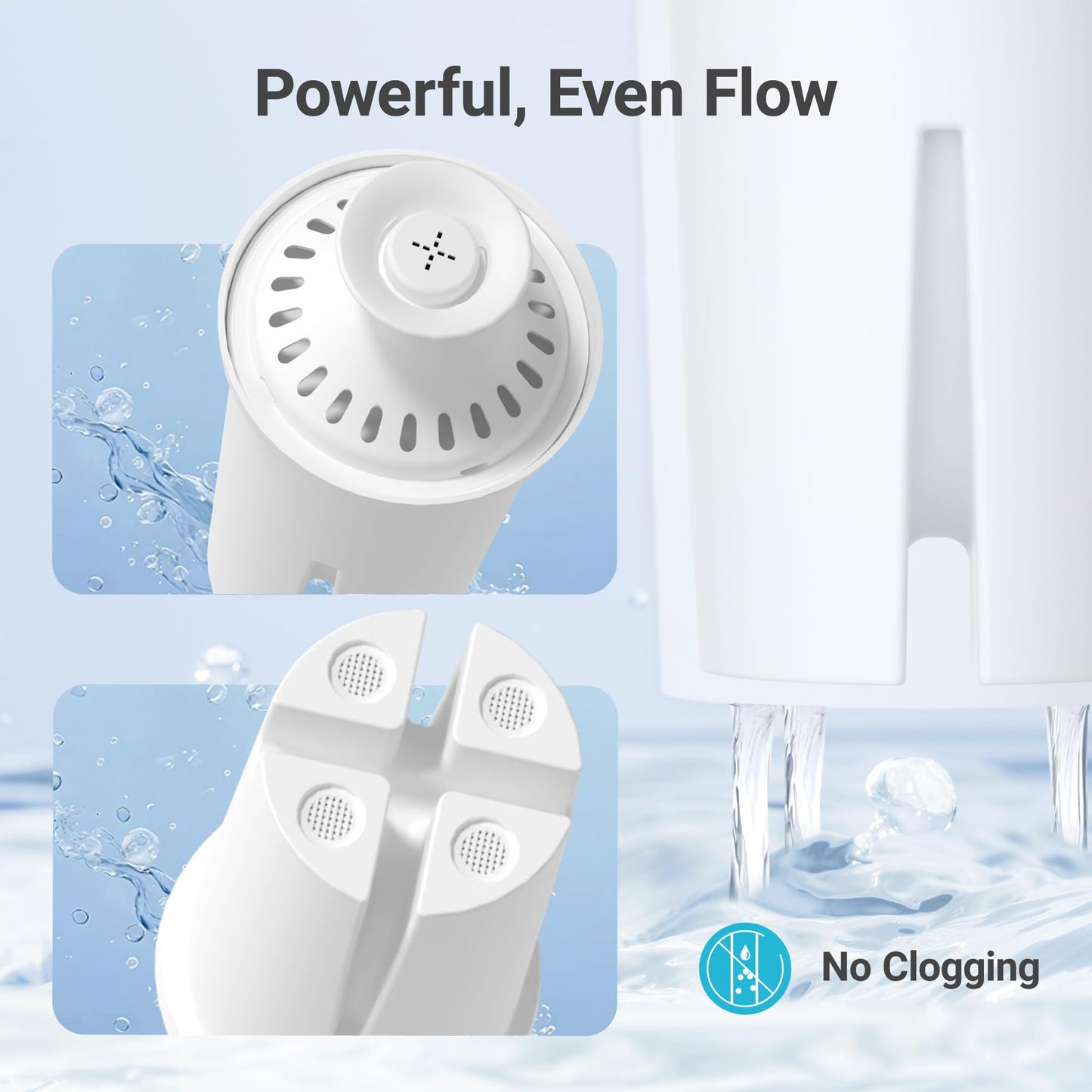 AQUA CREST CF06A Replacement for Brita® Filter, Brita® Water Pitchers and Dispensers, Classic OB03, Mavea® 107007, and More, NSF Certified Pitcher Water Filter, 1 Year Filter Supply, 6 Pack