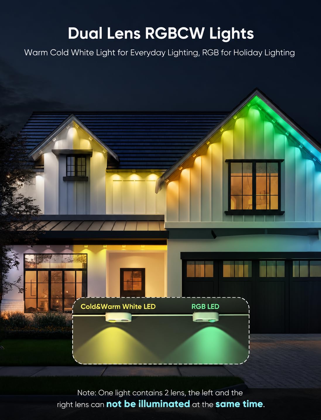 APPECK Permanent Outdoor Lights Pro, 200ft with 144 RGBCW Eaves Lights 🍁 All In One Marketplace Canada