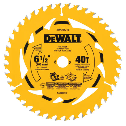 DEWALT Circular Saw Blade, 6 1/2 Inch, 40 - Tooth (DWA261240) 🍁 All In One Marketplace Canada